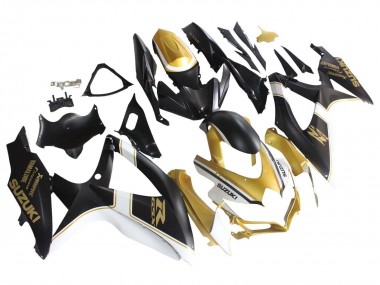 Cheap 2008-2010 Suzuki GSXR 600 / GSXR 750 Motorcycle Fairings - Matte Black White Gold