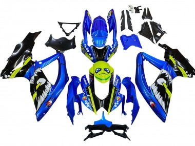 Cheap 2008-2010 Suzuki GSXR 600 / GSXR 750 Motorcycle Fairings - Blue Fluorescent Green Shark