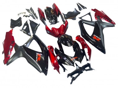 Cheap 2008-2010 Suzuki GSXR 600 / GSXR 750 Motorcycle Fairing - Red Glossy Black