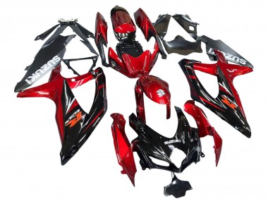 Cheap 2008-2010 Suzuki GSXR 600 / GSXR 750 Motorcycle Fairings - Red Glossy Black