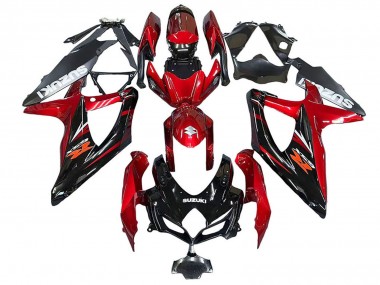 Cheap 2008-2010 Suzuki GSXR 600 / GSXR 750 Motorcycle Fairings - Red Glossy Black