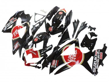 Cheap 2008-2010 Suzuki GSXR 600 / GSXR 750 Motorcycle Fairings - Glossy Black Red White Motul Lucky Strike