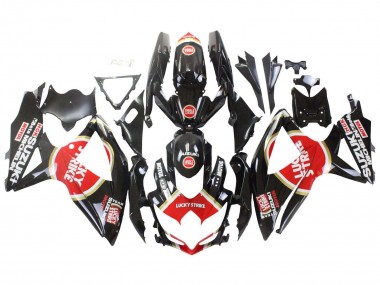 Cheap 2008-2010 Suzuki GSXR 600 / GSXR 750 Motorcycle Fairings - Glossy Black Red White Motul Lucky Strike