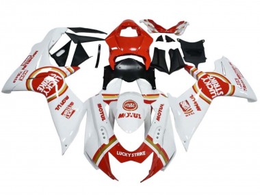 Cheap 2008-2010 Suzuki GSXR 600 / GSXR 750 Motorcycle Fairings - White Red Lucky Strike