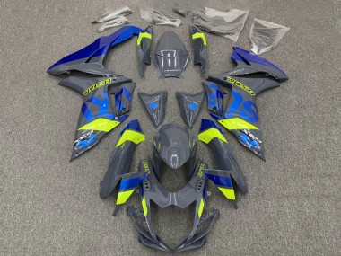 Cheap 2011-2024 Suzuki GSXR 600 / GSXR 750 Motorcycle Fairings - Dark Nardo Grey Blue Fluorescent Yellow