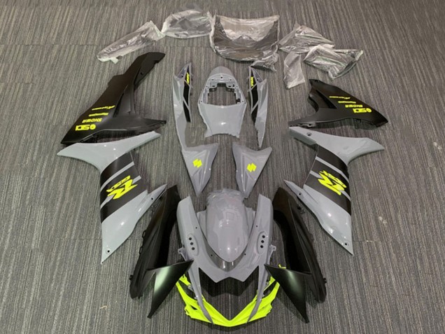 2011-2024 Suzuki GSXR 600 / GSXR 750 Motorcycle Fairings - Nardo Grey Neon Yellow Black