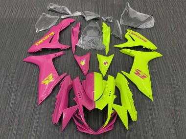 Cheap 2011-2024 Suzuki GSXR 600 / GSXR 750 Motorcycle Fairings - Pink Yellow Split
