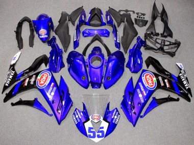Cheap 2015-2018 Yamaha YZF R3/R25 Motorcycle Fairings - Blue White Black ENEOS 55
