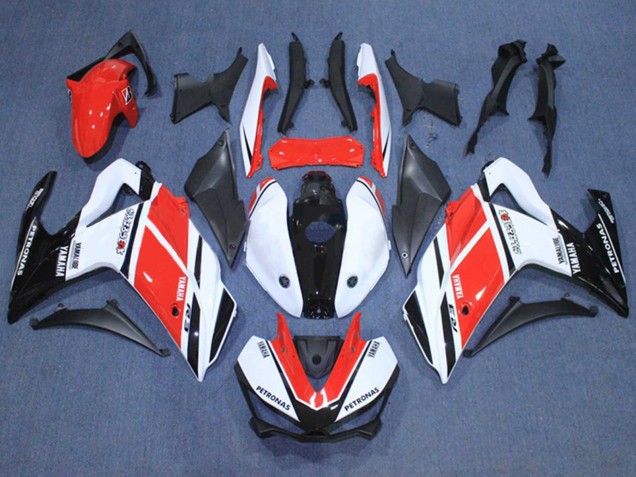 2015-2018 Yamaha YZF R3/R25 Motorcycle Fairings - White Red Black Petronas Yamalube
