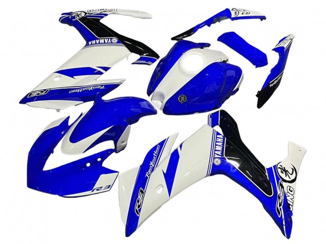 2015-2018 Yamaha YZF R3/R25 Motorcycle Fairings - White Blue Black Racing