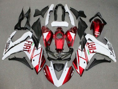 Cheap 2015-2018 Yamaha YZF R3/R25 Motorcycle Fairings - White Red Fiat Motul