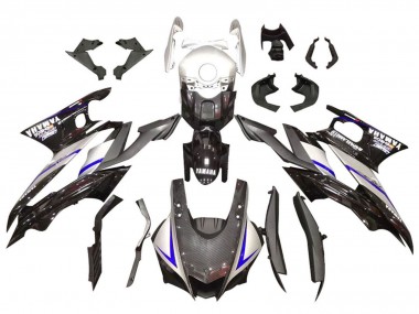 Cheap 2019-2021 Yamaha YZF R3/R25 Motorcycle Fairings - Silver Glossy Black Carbon Fiber Style