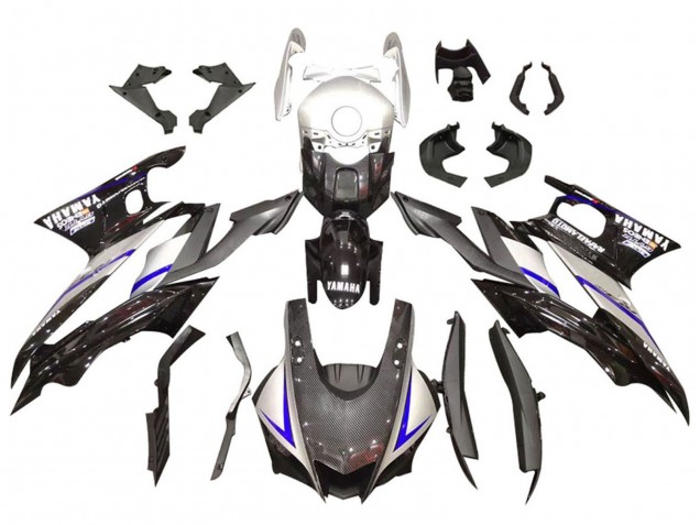 2019-2021 Yamaha YZF R3/R25 Motorcycle Fairings - Silver Glossy Black Carbon Fiber Style