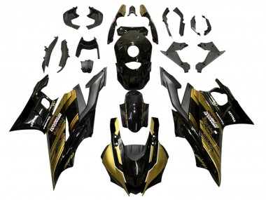 Cheap 2019-2021 Yamaha YZF R3/R25 Motorcycle Fairings - Gold Glossy Black Semakin Didepan