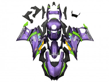 Cheap 2019-2021 Yamaha YZF R3/R25 Motorcycle Fairings - Purple Green White EVA Racing