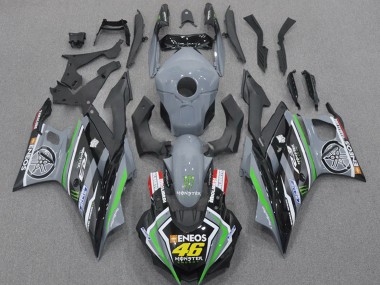 Cheap 2022-2024 Yamaha YZF R3/R25 Motorcycle Fairings - Nardo Grey Green Black Monster ENEOS 46