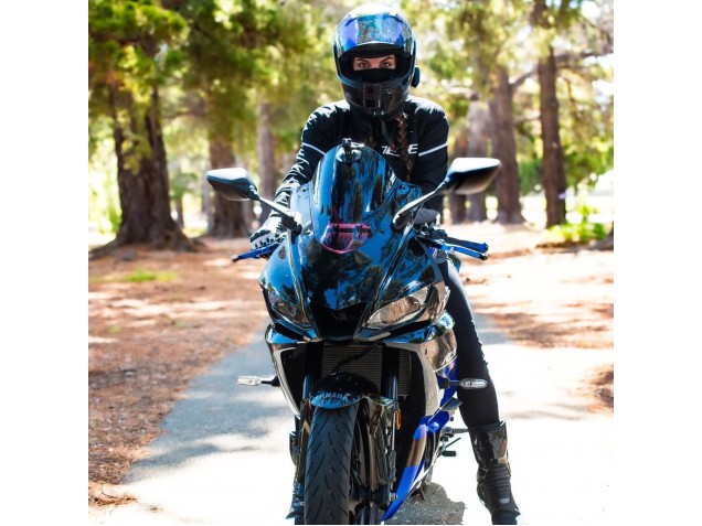 2022-2024 Yamaha YZF R3/R25 Motorcycle Fairings - Blue Glossy Black