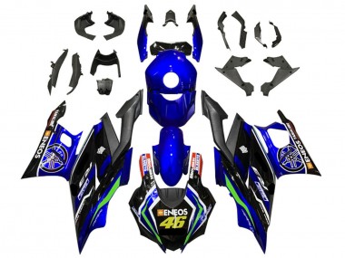 Cheap 2022-2024 Yamaha YZF R3/R25 Motorcycle Fairings - Blue Green Black ENEOS 46