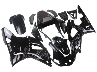 Cheap 2000-2001 Yamaha YZF 1000 R1 Motorcycle Fairings - Glossy Black White Monster Motul