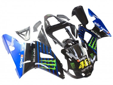 Cheap 2000-2001 Yamaha YZF 1000 R1 Motorcycle Fairings - Blue Black Green Monster Yamalube ENEOS 46