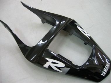 Cheap 2000-2001 Yamaha YZF 1000 R1 Motorcycle Fairings - Glossy Black White Decal