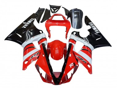 Cheap 2000-2001 Yamaha YZF 1000 R1 Motorcycle Fairings - Red White Glossy Black
