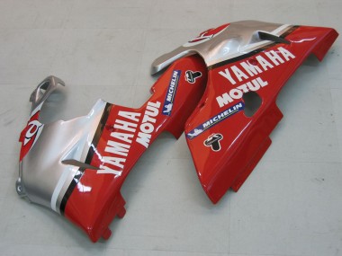 Cheap 2000-2001 Yamaha YZF 1000 R1 Motorcycle Fairings - Silver Red Fortuna Motul