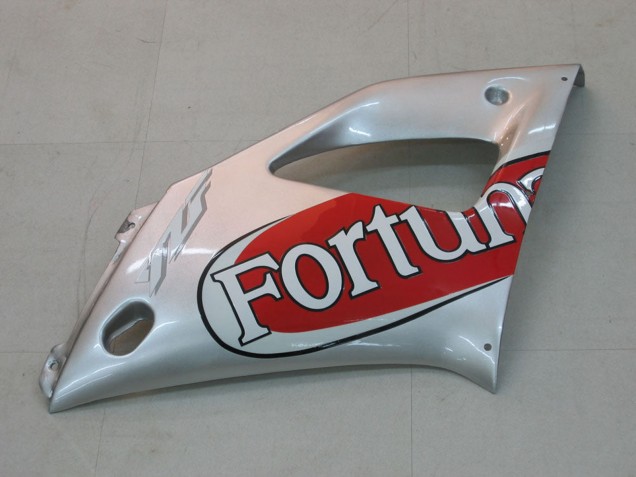 2000-2001 Yamaha YZF 1000 R1 Motorcycle Fairings - Silver Red Fortuna Motul