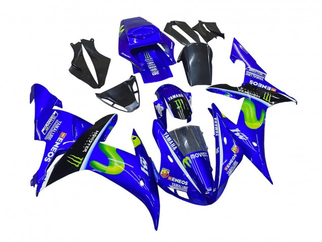 2002-2003 Yamaha YZF 1000 R1 Motorcycle Fairings - Blue Black Green MoviStar ENEOS Monster