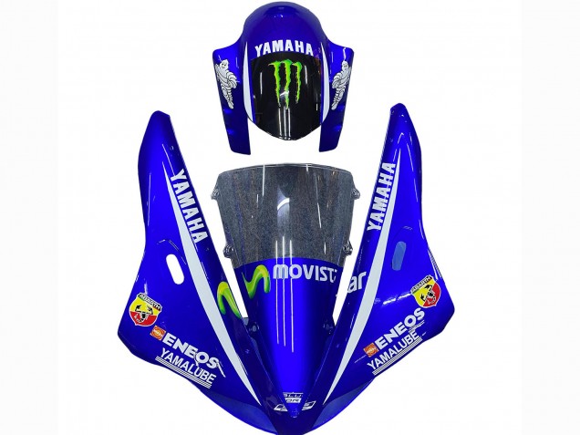 2002-2003 Yamaha YZF 1000 R1 Motorcycle Fairings - Blue Black Green MoviStar ENEOS Monster