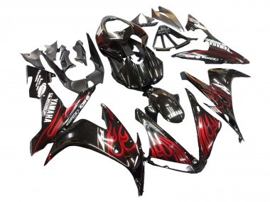 Cheap 2004-2006 Yamaha YZF 1000 R1 Motorcycle Fairings - Glossy Black Red Flame