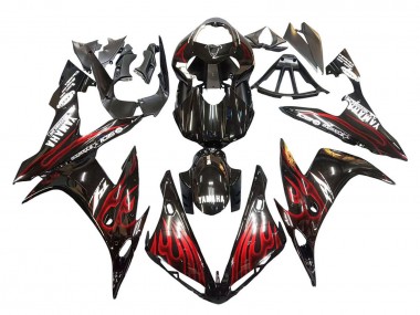 Cheap 2004-2006 Yamaha YZF 1000 R1 Motorcycle Fairings - Glossy Black Red Flame
