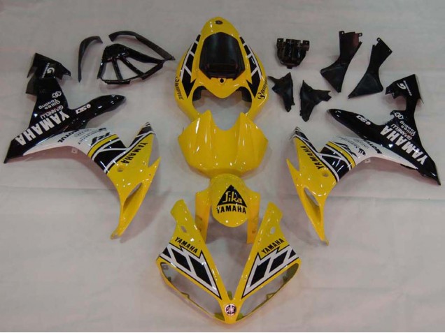 2004-2006 Yamaha YZF 1000 R1 Motorcycle Fairings - Yellow White Glossy Black
