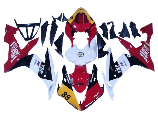 2004-2006 Yamaha YZF 1000 R1 Motorcycle Fairings - Yellow Red White Black YSP 88
