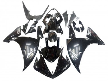 Cheap 2009-2011 Yamaha YZF 1000 R1 Motorcycle Fairings - Glossy Black White Decal