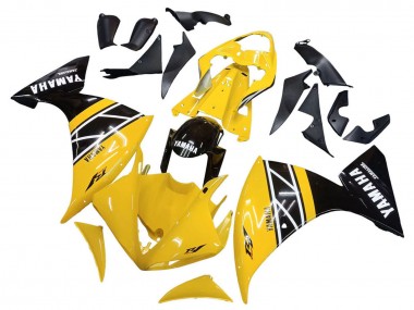 Cheap 2009-2011 Yamaha YZF 1000 R1 Motorcycle Fairing Kits - Yellow White Black Stripe