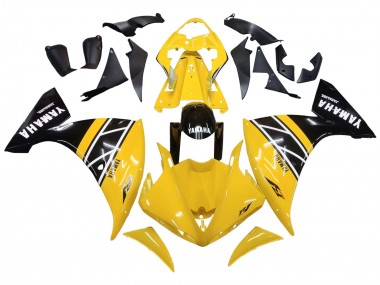 Cheap 2009-2011 Yamaha YZF 1000 R1 Motorcycle Fairing Kits - Yellow White Black Stripe