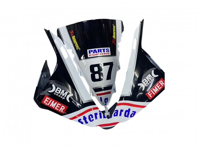2012-2014 Yamaha YZF 1000 R1 Motorcycle Fairings - Glossy Black White Red Fimer Yamalube Sterilgarda 87