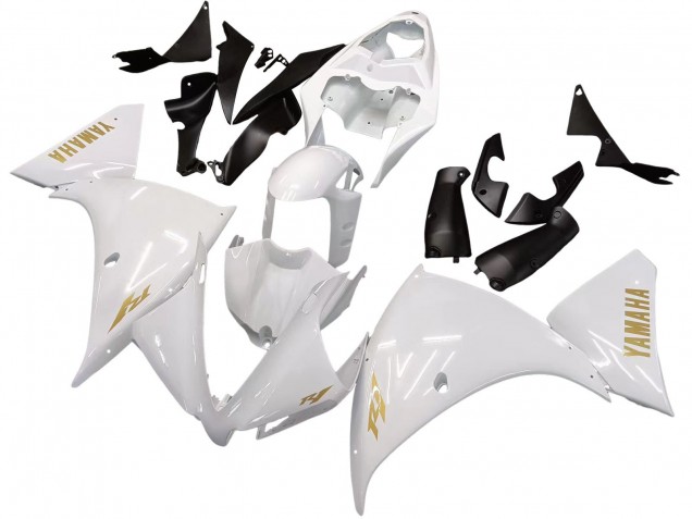2012-2014 Yamaha YZF 1000 R1 Motorcycle Fairings - White Gold Decals