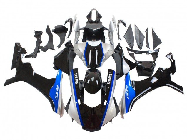 2015-2019 Yamaha YZF 1000 R1 Motorcycle Fairings - Silver Blue Glossy Black