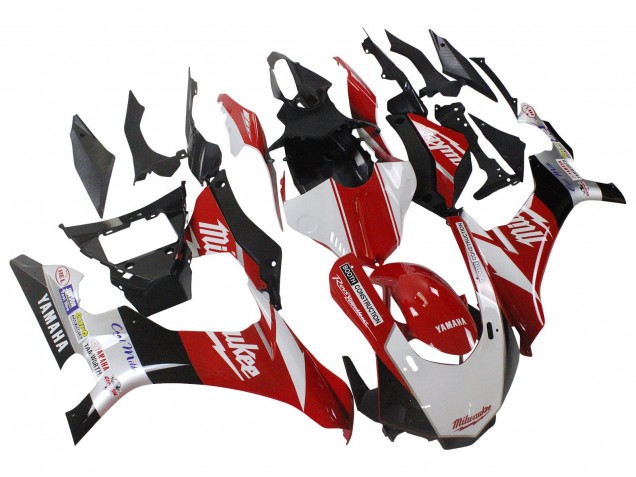 2015-2019 Yamaha YZF 1000 R1 Motorcycle Fairing - White Red Black Milwaukee