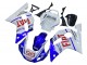 1998-2002 Yamaha YZF 600 R6 Motorcycle Fairings - White Blue Red Fiat 99