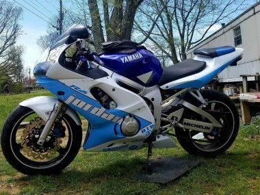 Cheap 1998-2002 Yamaha YZF 600 R6 Motorcycle Fairings - White Blue Jordan