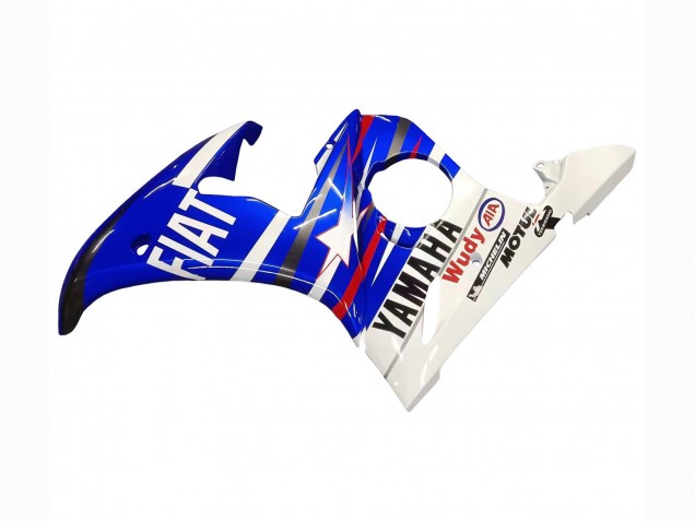 2006-2009 Yamaha YZF R6S Motorcycle Fairings - White Blue Fiat Motul Kastinee