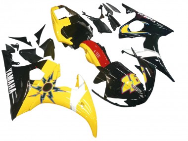 Cheap 2006-2009 Yamaha YZF R6S Motorcycle Fairings - Yellow Red Glossy Black 46
