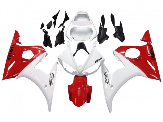 2006-2009 Yamaha YZF R6S Motorcycle Fairings - White Red