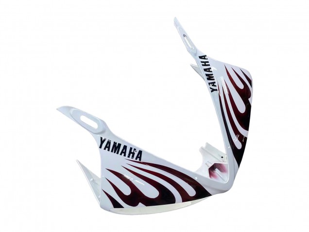 2006-2009 Yamaha YZF R6S Motorcycle Fairings - White with Dark Black Flame