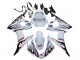 2006-2009 Yamaha YZF R6S Motorcycle Fairings - White with Dark Black Flame