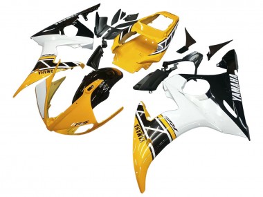 Cheap 2006-2009 Yamaha YZF R6S Motorcycle Fairings - Yellow White Glossy Black