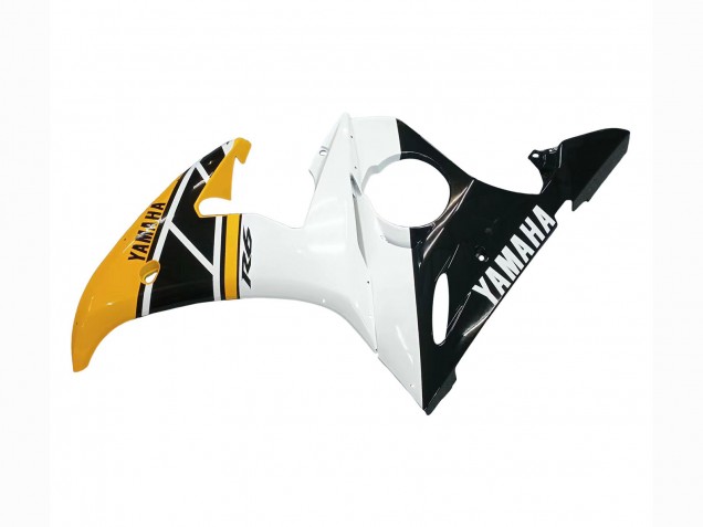 2006-2009 Yamaha YZF R6S Motorcycle Fairings - Yellow White Glossy Black